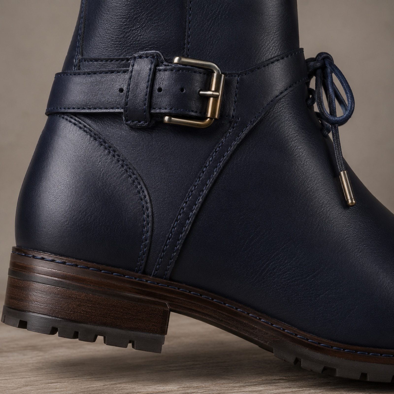 Linden ankle boot — Boots by WOODLAND. close detail of the fabric and finish.
