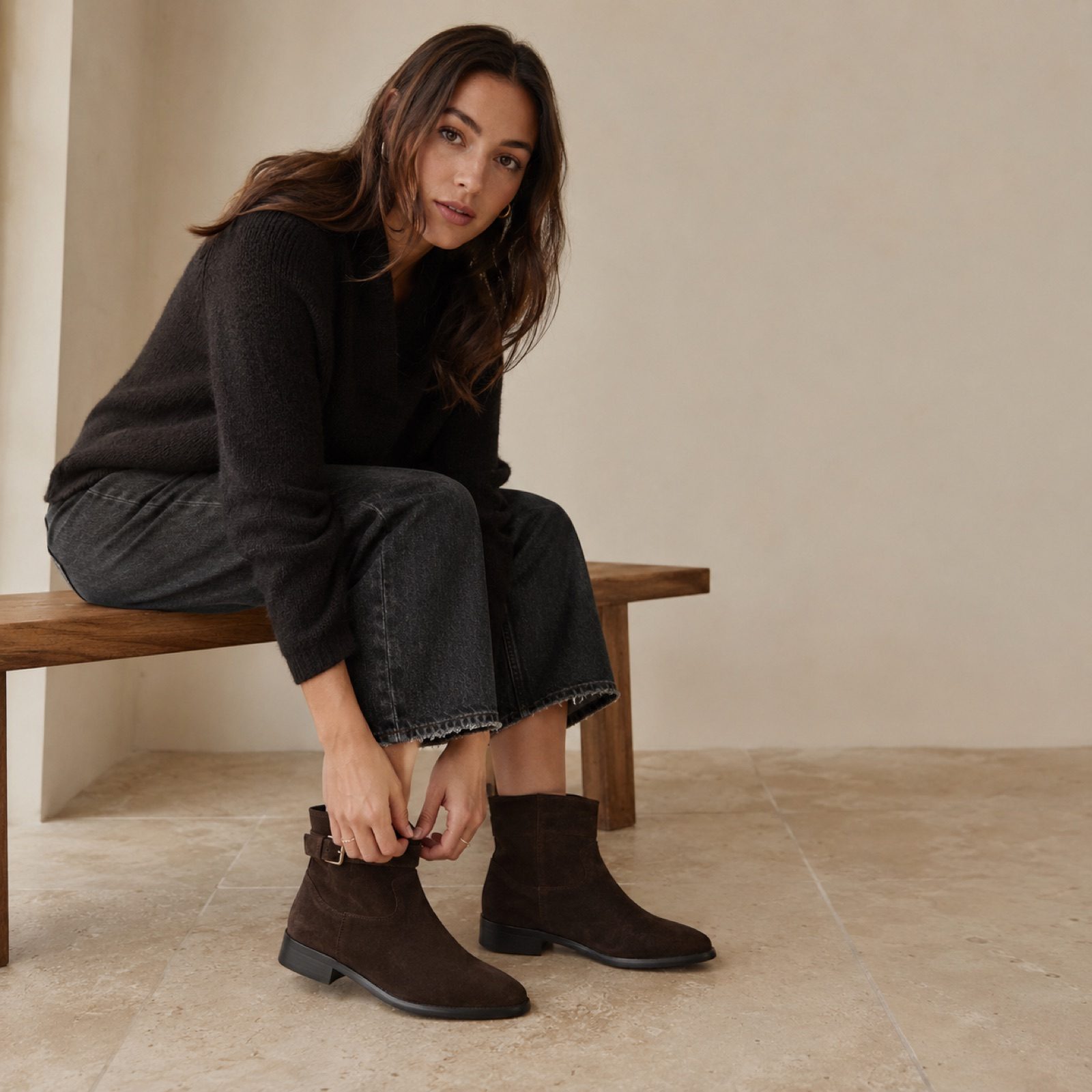 Bryn soft western boot — Boots by WOODLAND. worn by a model.