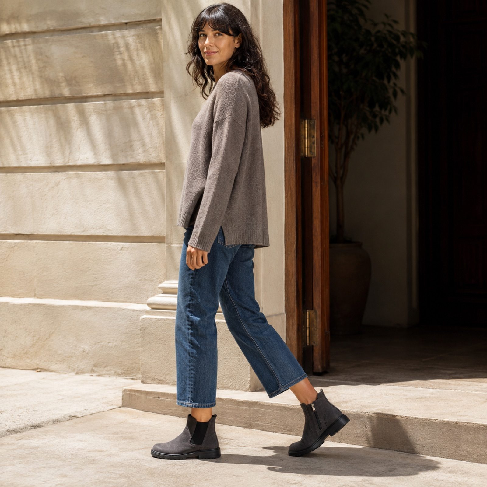 Gable zip Chelsea boot — Boots by WOODLAND. worn by a model.