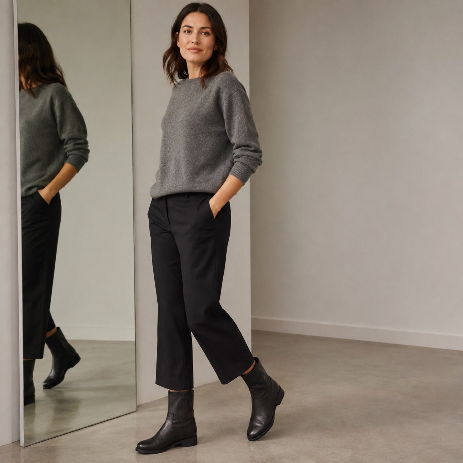 Gable low heel pull-on boot — Boots by WOODLAND. worn by a model.