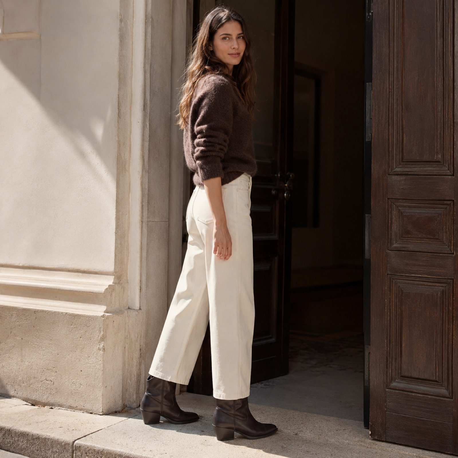 Aster soft western boot — Boots by WOODLAND. worn by a model, side view.