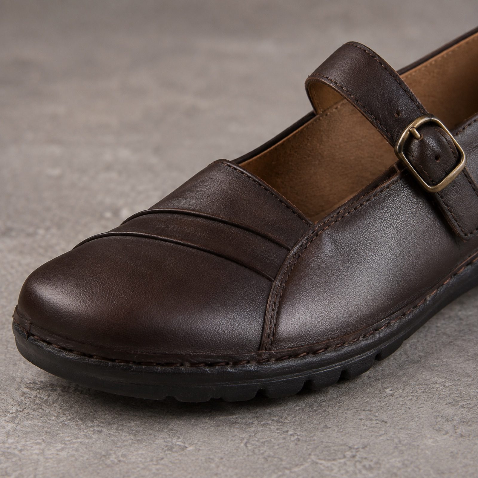 Penarth woven flat shoe — Flats by WOODLAND. close detail of the fabric and finish.
