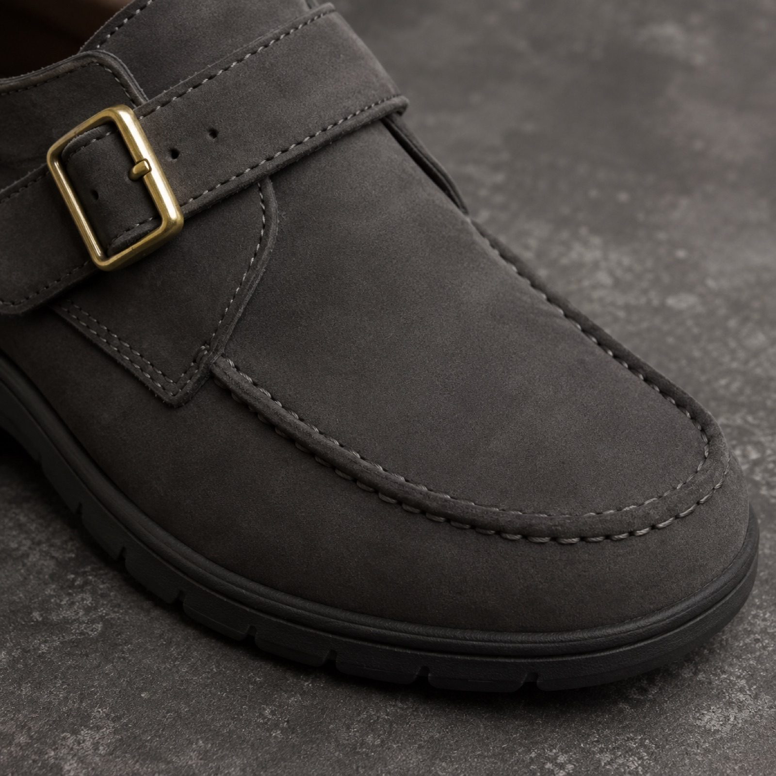 Cliff square toe flat — Flats by WOODLAND. close detail of the fabric and finish.