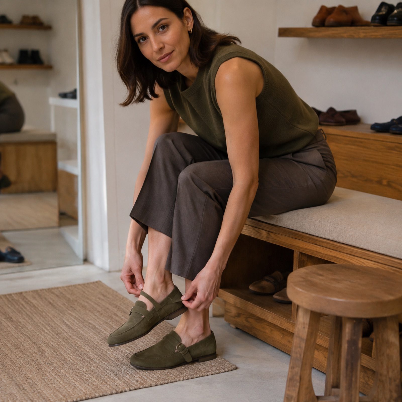 Bramble low profile driving loafer — Loafers by WOODLAND. worn by a model.