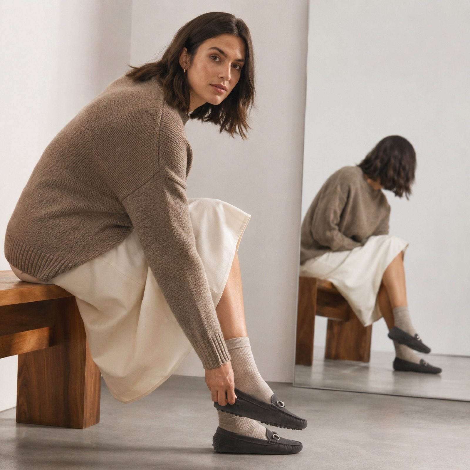 Dune low profile driving loafer — Loafers by WOODLAND. worn by a model.