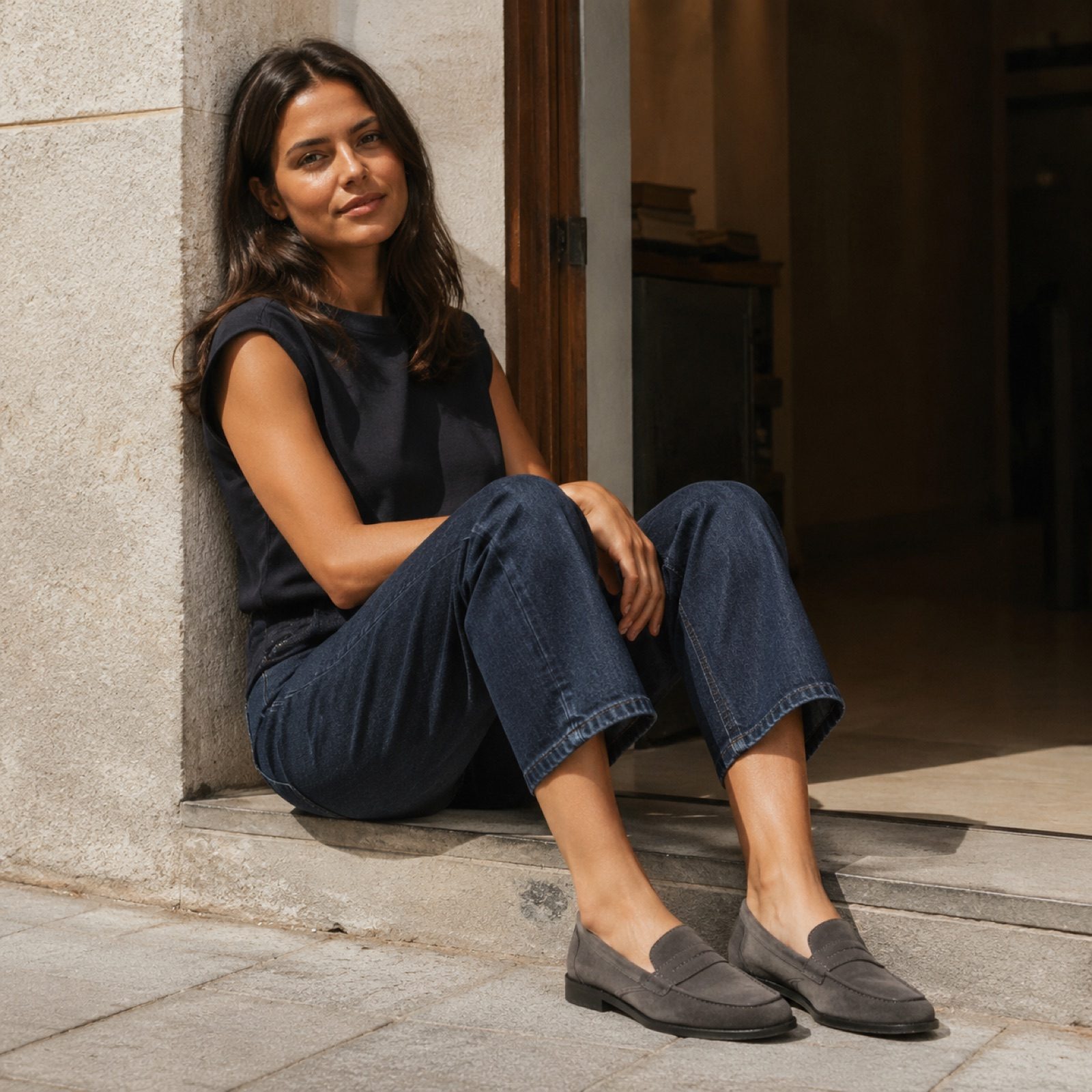 Marlo soft apron loafer — Loafers by WOODLAND. worn by a model.