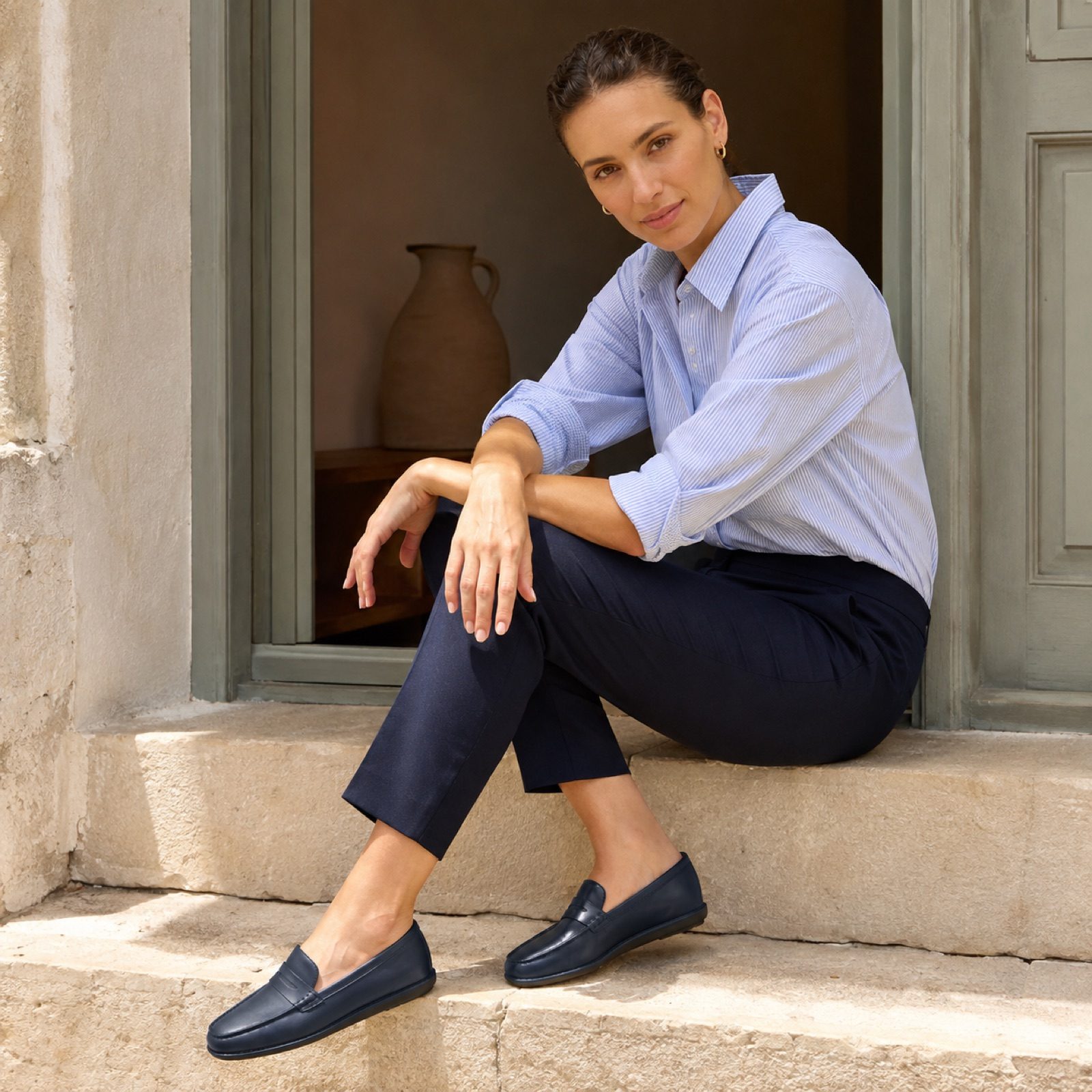 Hale soft apron loafer — Loafers by WOODLAND. worn by a model.