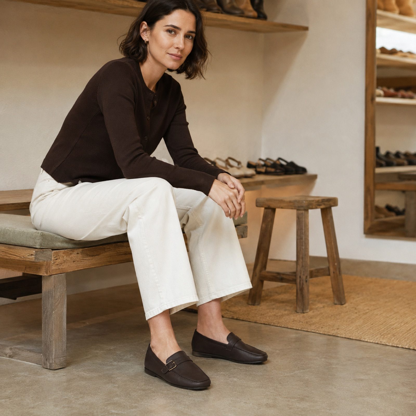 Rook low profile driving loafer — Loafers by WOODLAND. worn by a model, side view.