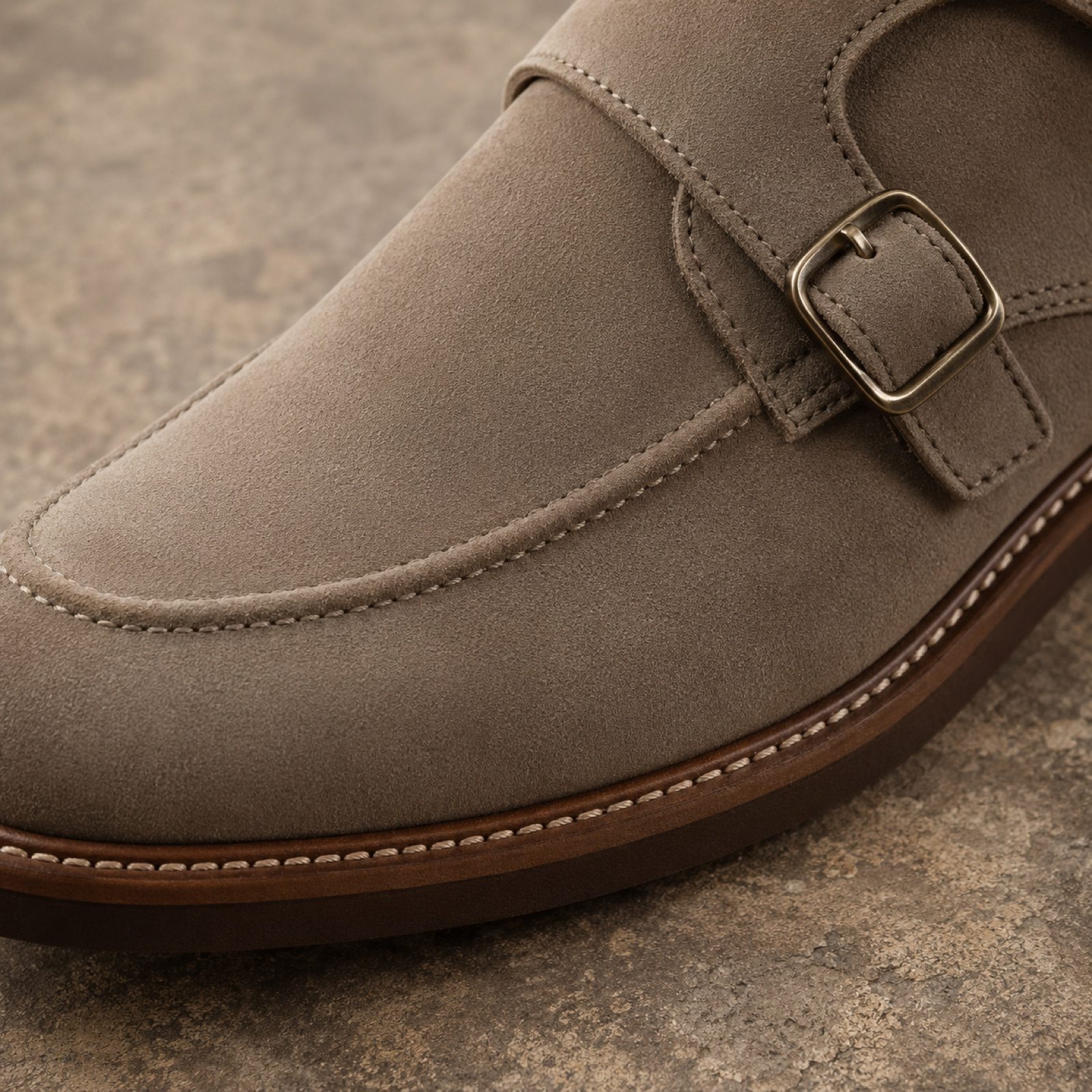 Bay square keeper loafer — Loafers by WOODLAND. close detail of the fabric and finish.