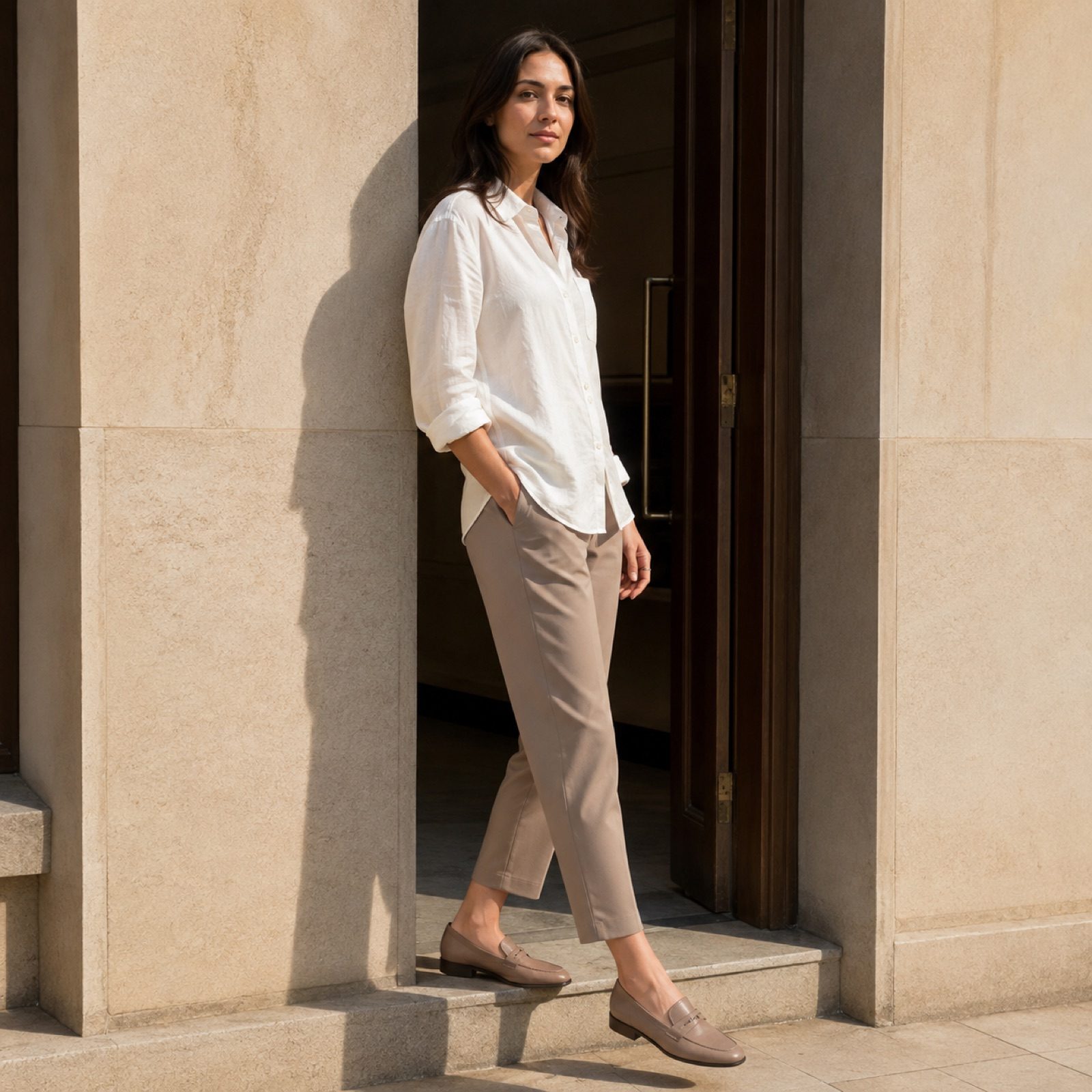 Bay square keeper loafer — Loafers by WOODLAND. worn by a model.
