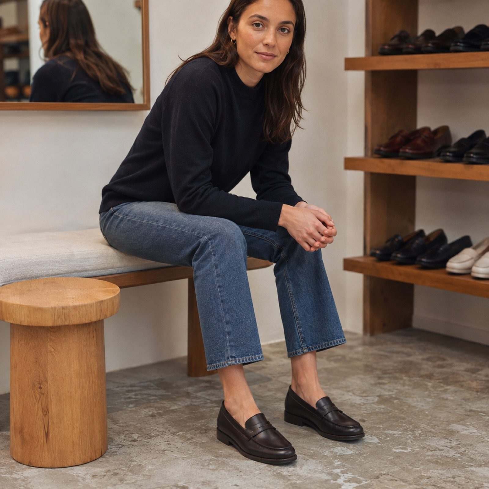 Vale square keeper loafer — Loafers by WOODLAND. worn by a model.