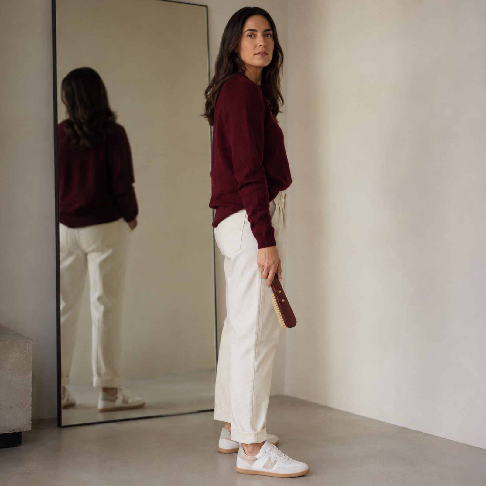 Fenn travel shoe horn — Shoe Care by WOODLAND. worn by a model.