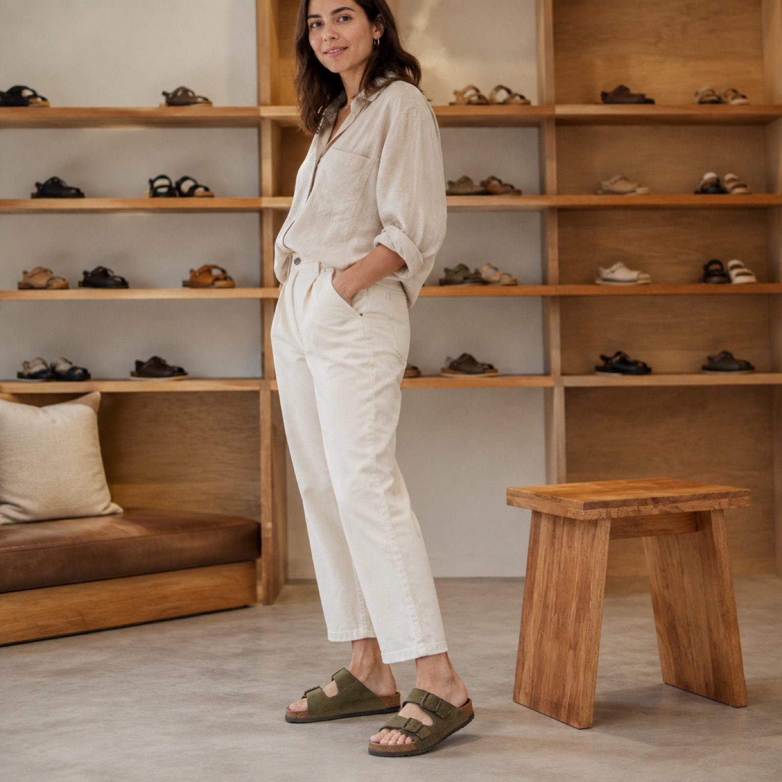 Marlow two strap sandal — Sandals by WOODLAND. worn by a model.