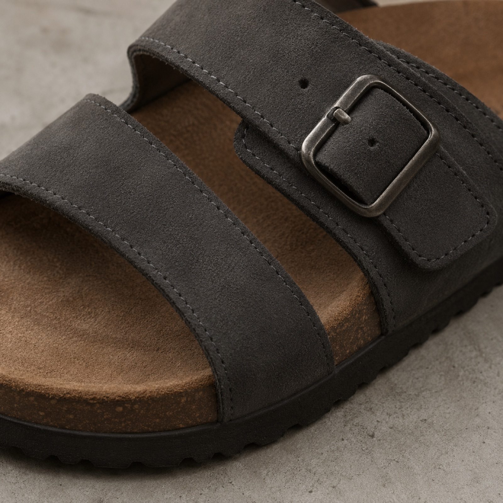 Marlow soft ankle strap sandal — Sandals by WOODLAND. close detail of the fabric and finish.