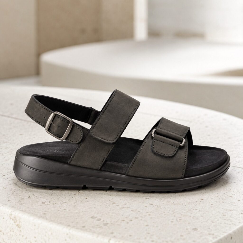 Gable soft ankle strap sandal — Sandals by WOODLAND. product photograph on a white background.