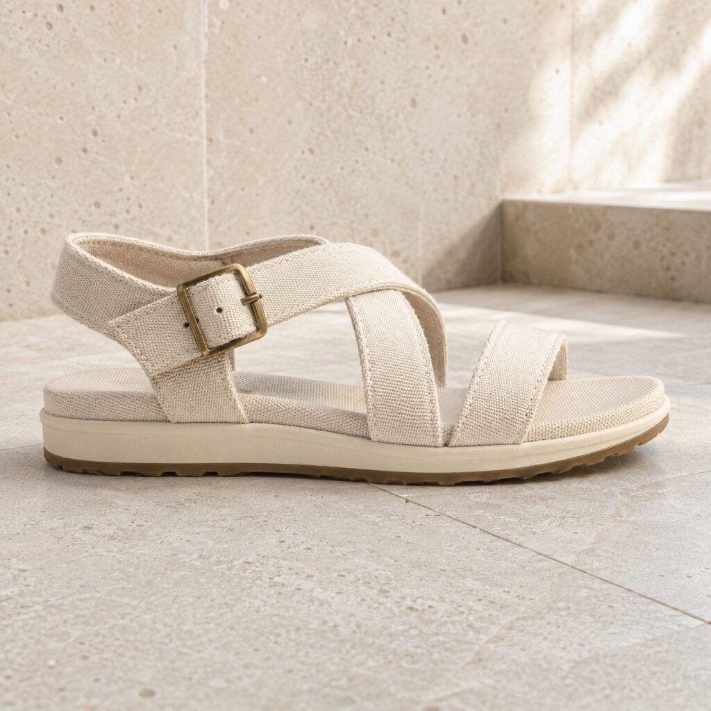 Bramble soft ankle strap sandal — Sandals by WOODLAND. product photograph on a white background.