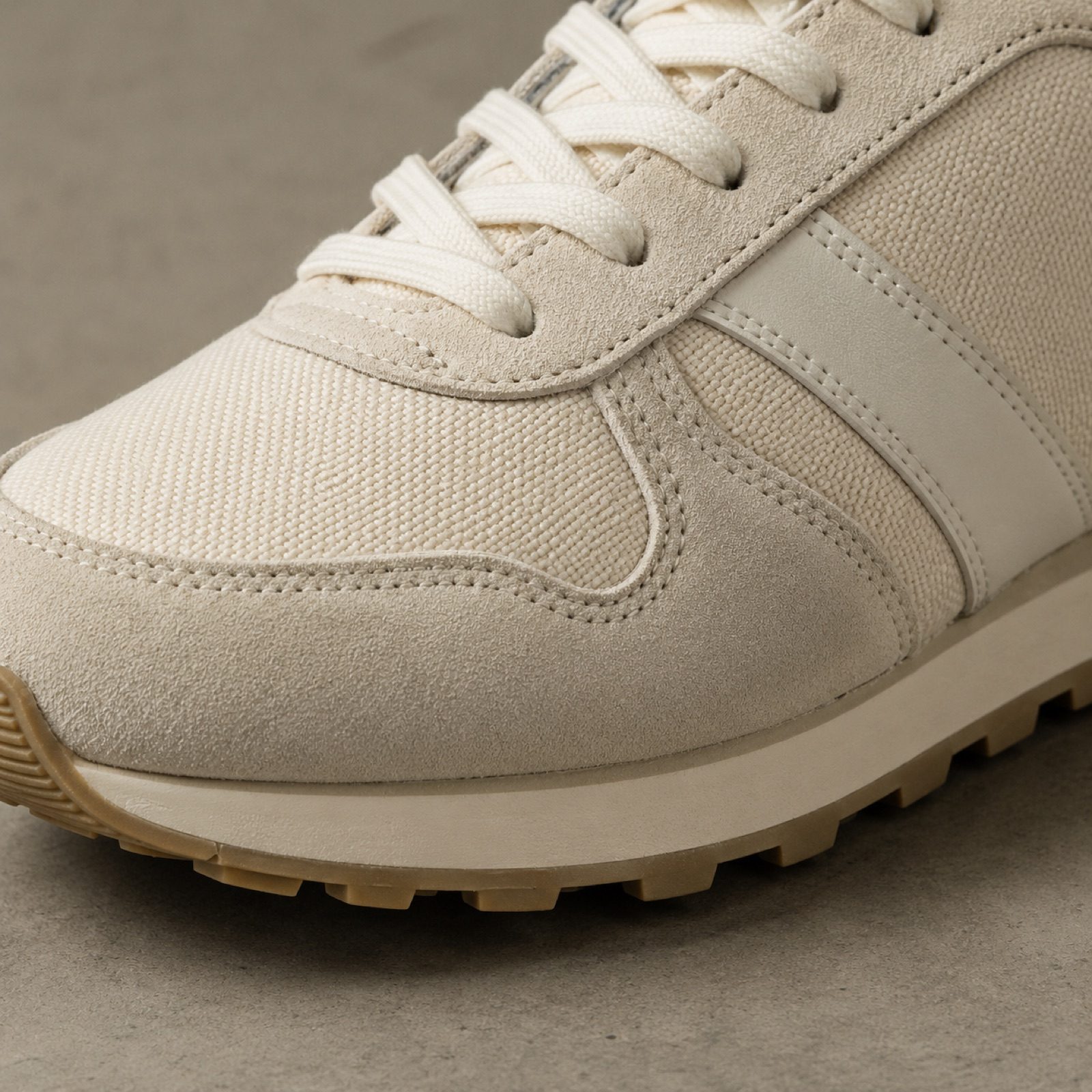 Fenn retro runner — Trainers by WOODLAND. close detail of the fabric and finish.