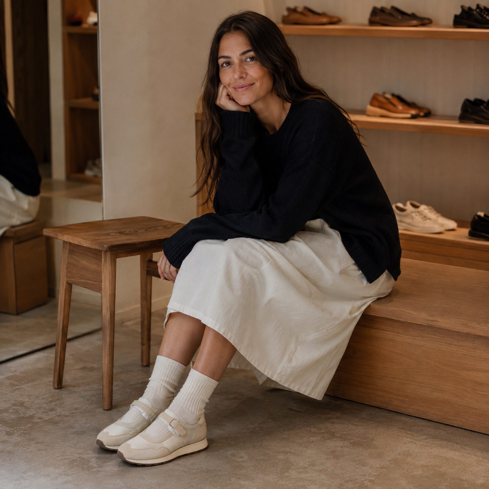 Fenn retro runner — Trainers by WOODLAND. worn by a model, side view.