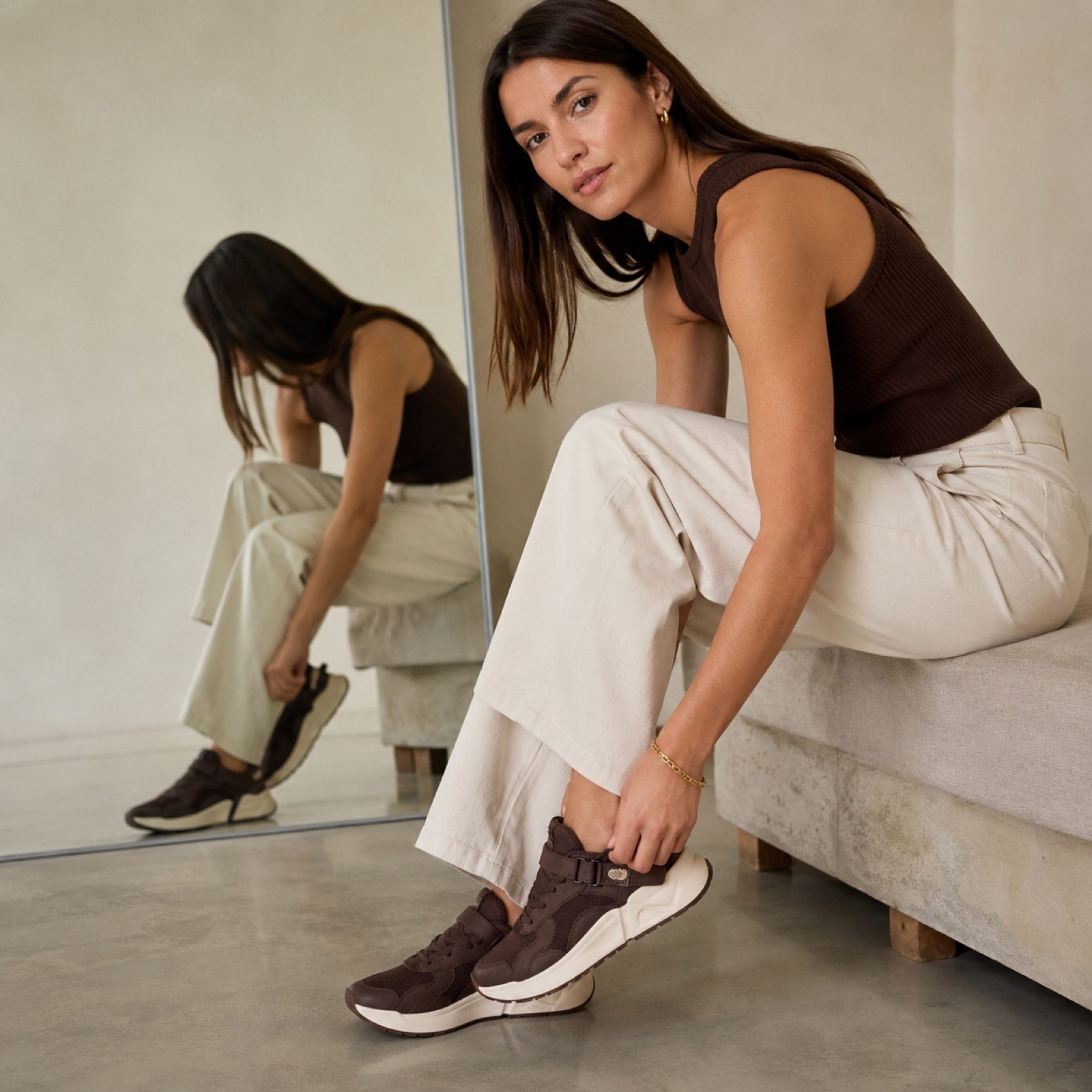 Marlo court trainer — Trainers by WOODLAND. worn by a model.