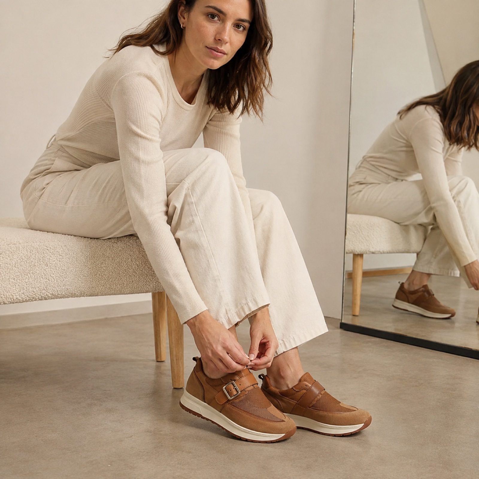 Bryn court trainer — Trainers by WOODLAND. worn by a model.