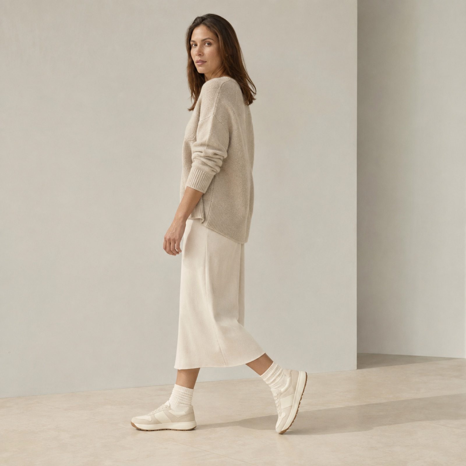 Linden low gum-sole trainer — Trainers by WOODLAND. worn by a model.