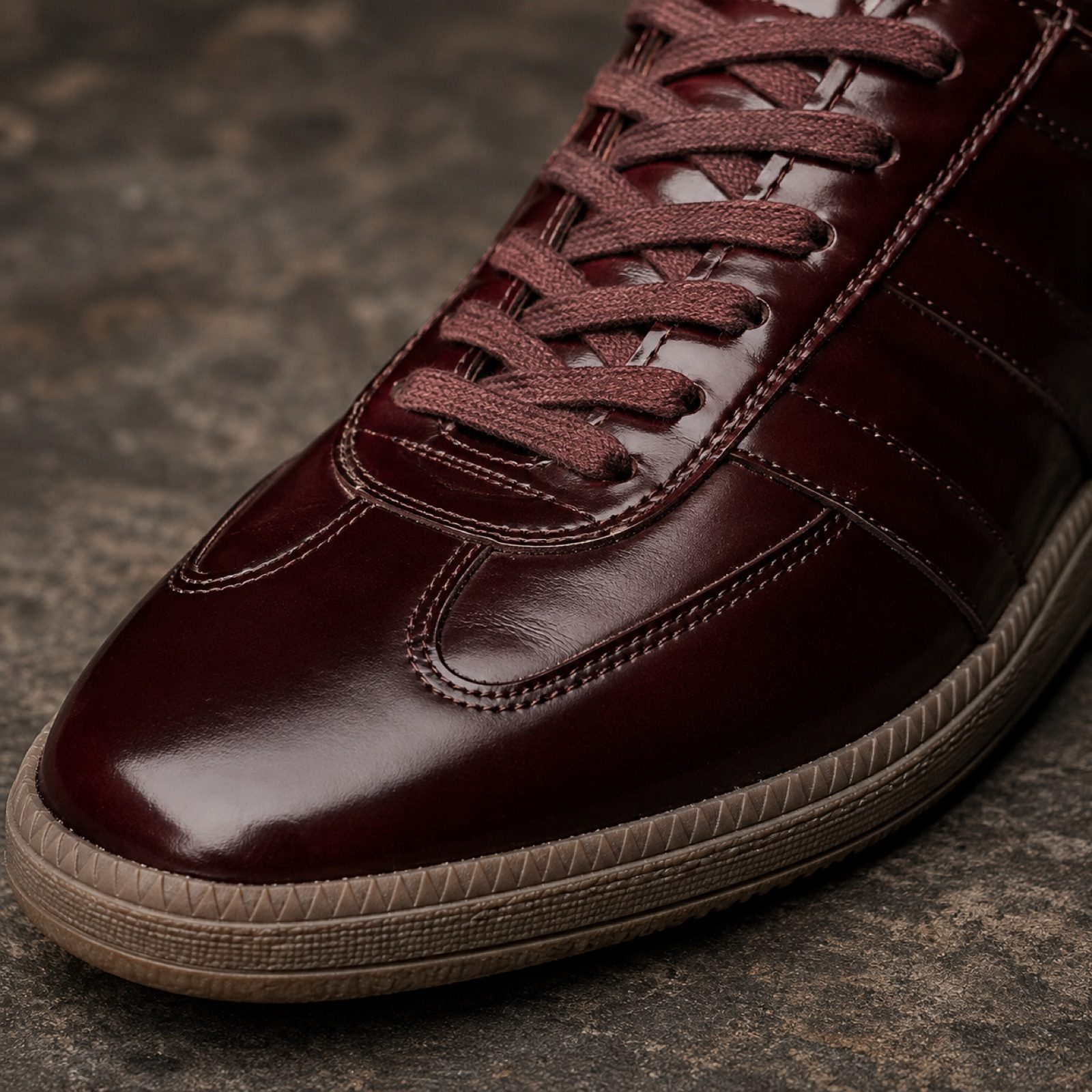 Harbour low gum-sole trainer — Trainers by WOODLAND. close detail of the fabric and finish.