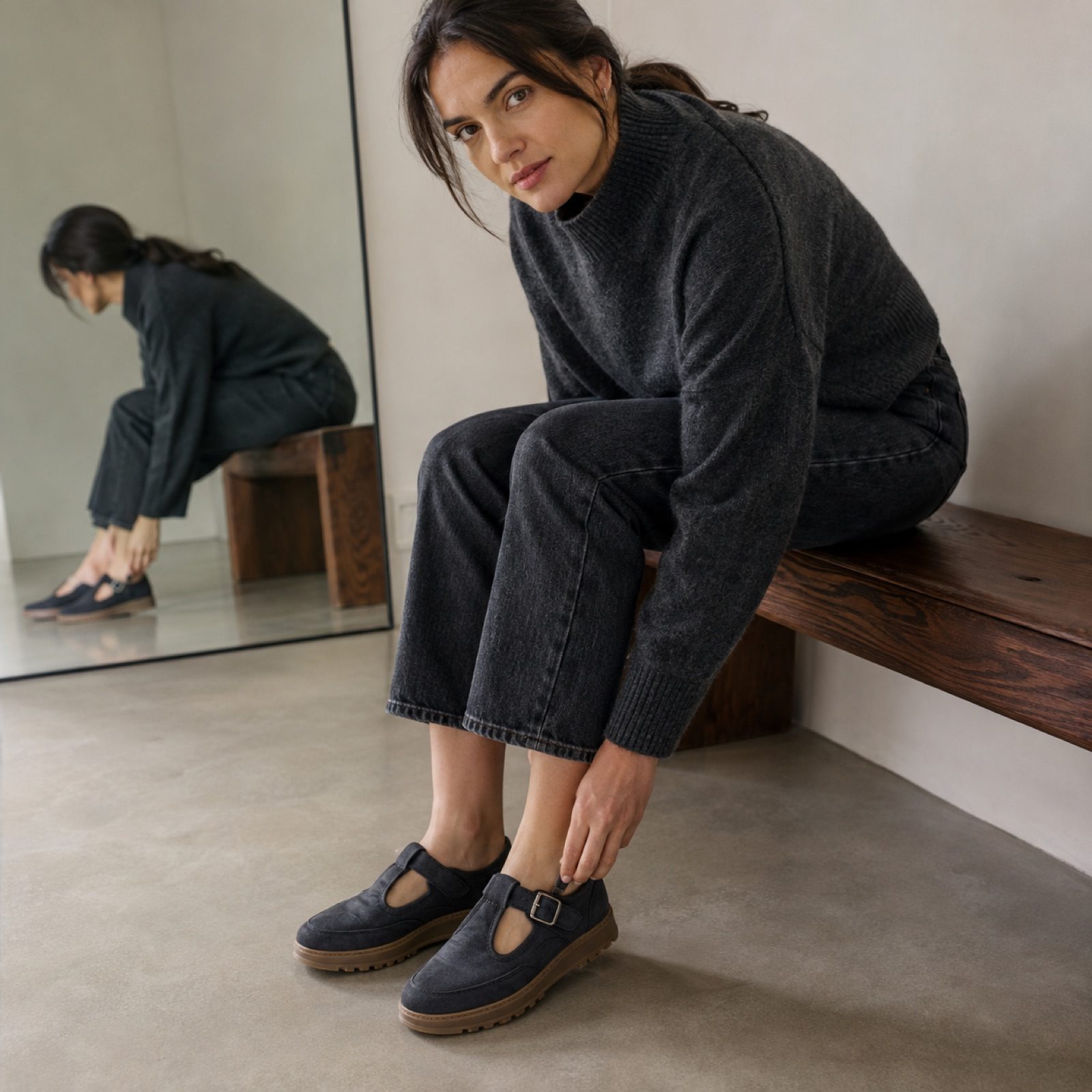 Cliff low gum-sole trainer — Trainers by WOODLAND. worn by a model.