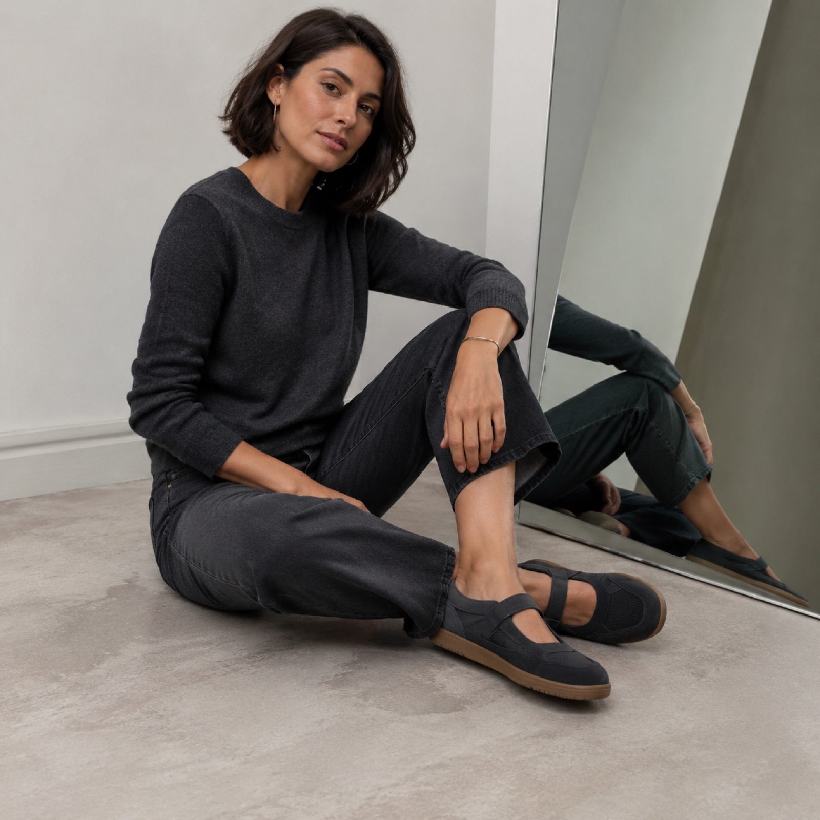 Cliff low gum-sole trainer — Trainers by WOODLAND. worn by a model, side view.