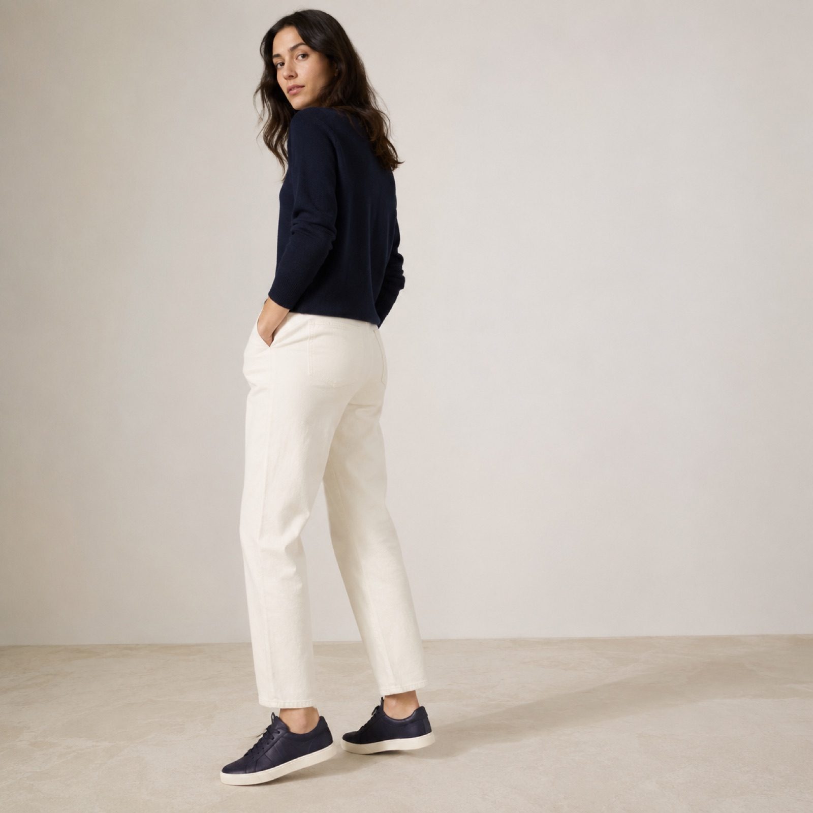 Severn canvas lace trainer — Trainers by WOODLAND. worn by a model.