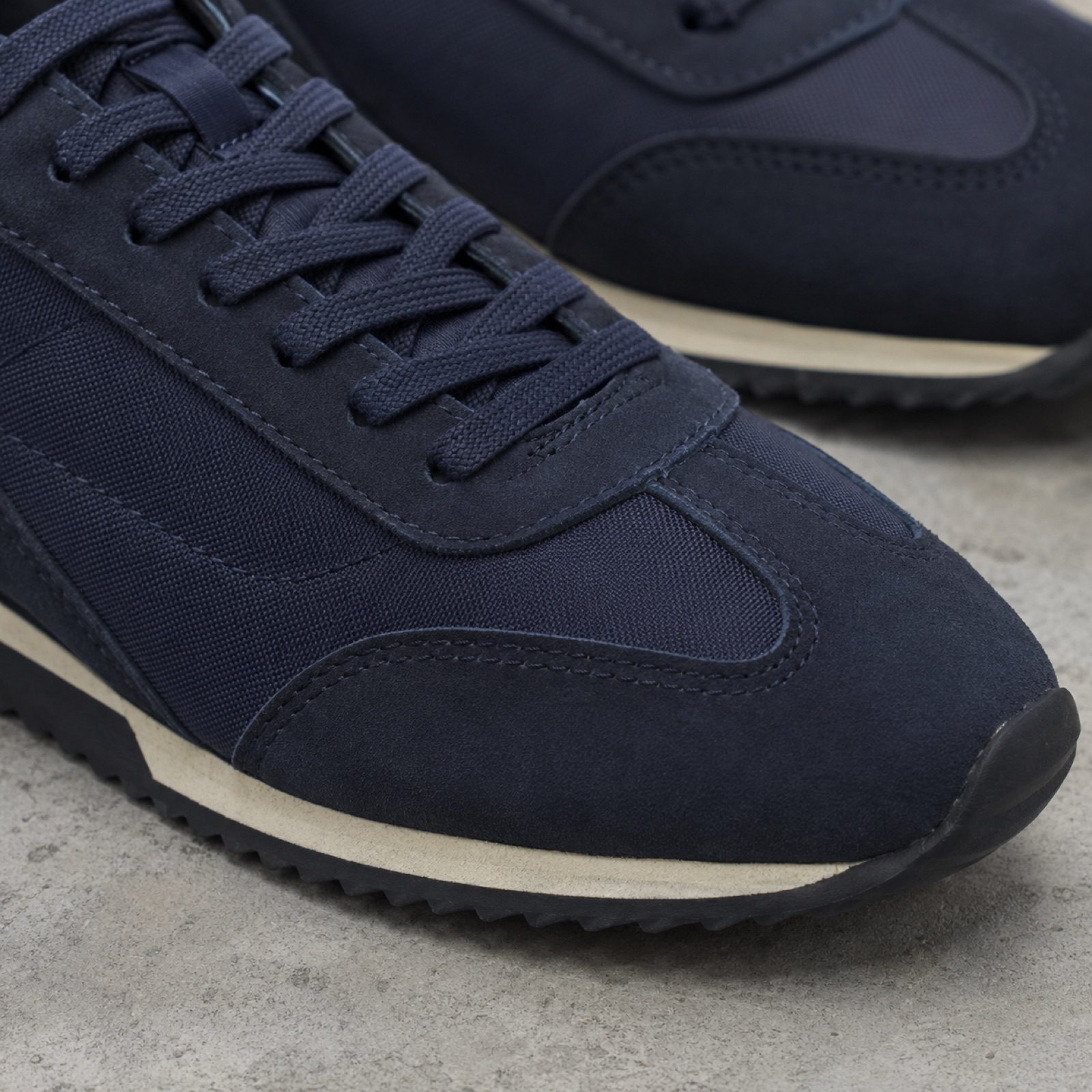 Vale canvas lace trainer — Trainers by WOODLAND. close detail of the fabric and finish.