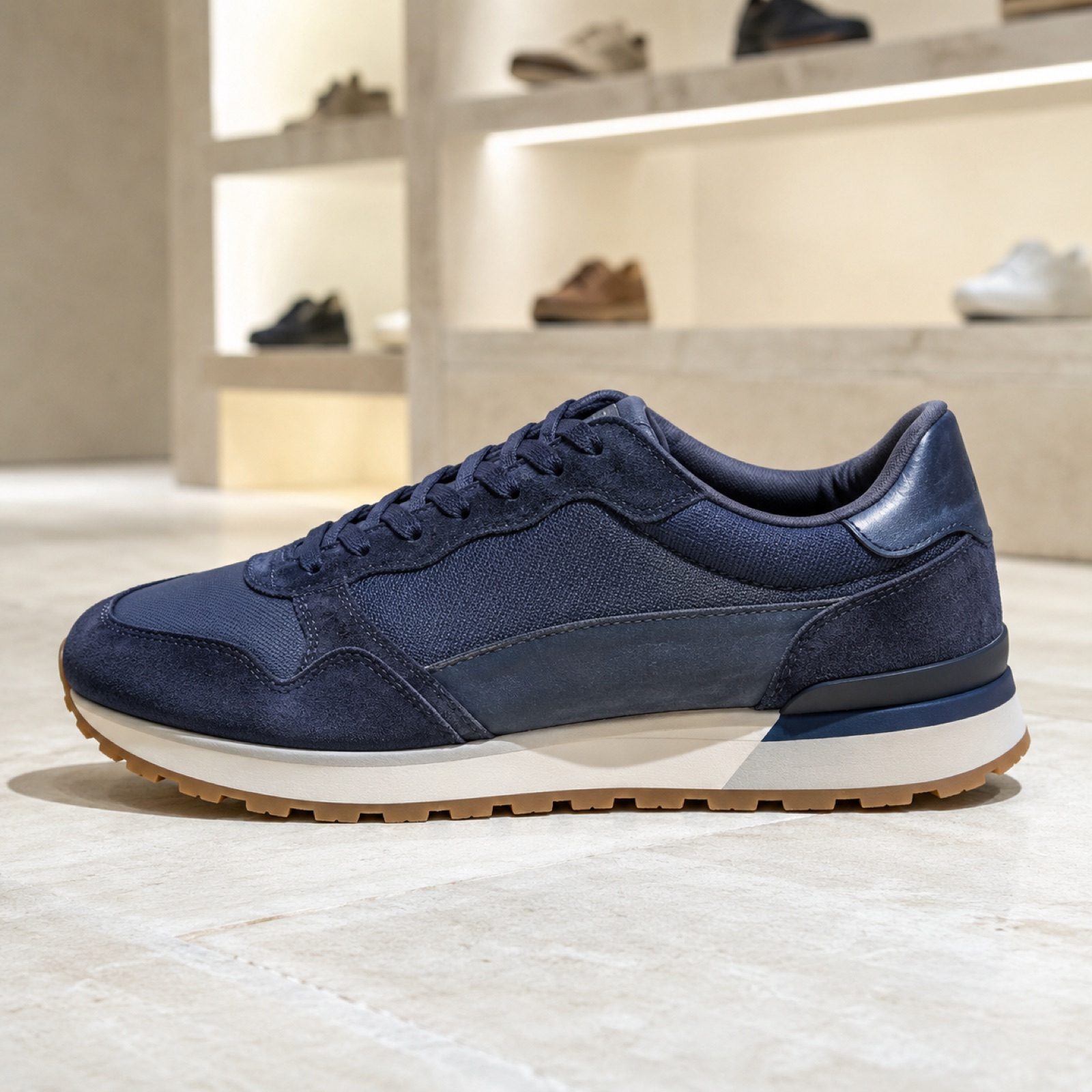 Vale canvas lace trainer — Trainers by WOODLAND. product photograph on a white background.