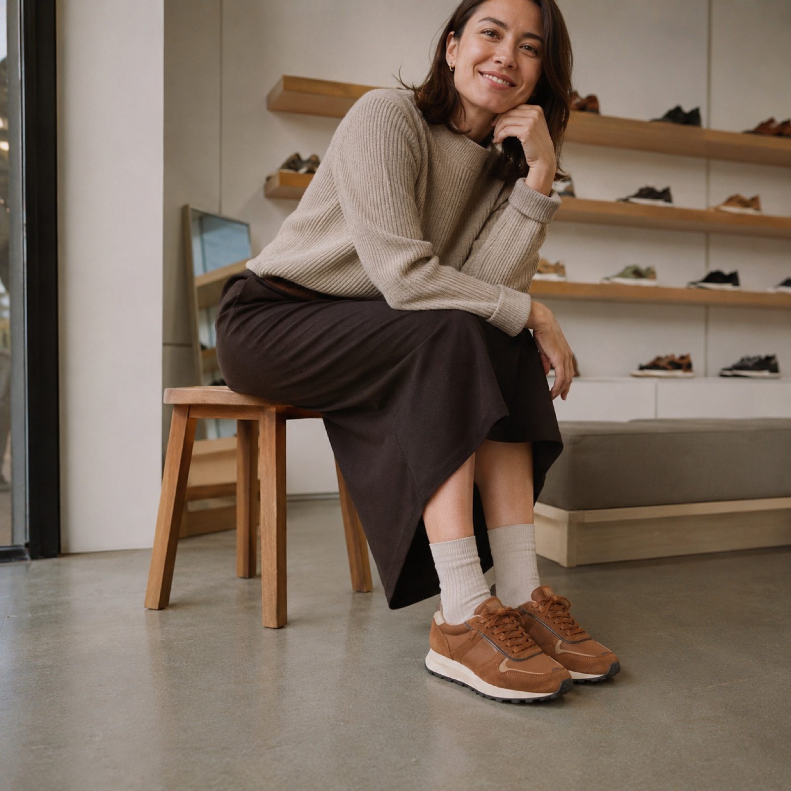 Bryn retro runner — Trainers by WOODLAND. worn by a model.