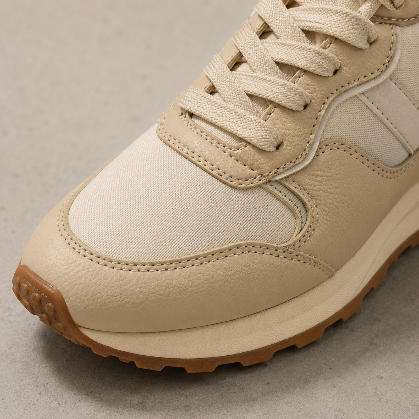 Linden retro runner — Trainers by WOODLAND. close detail of the fabric and finish.