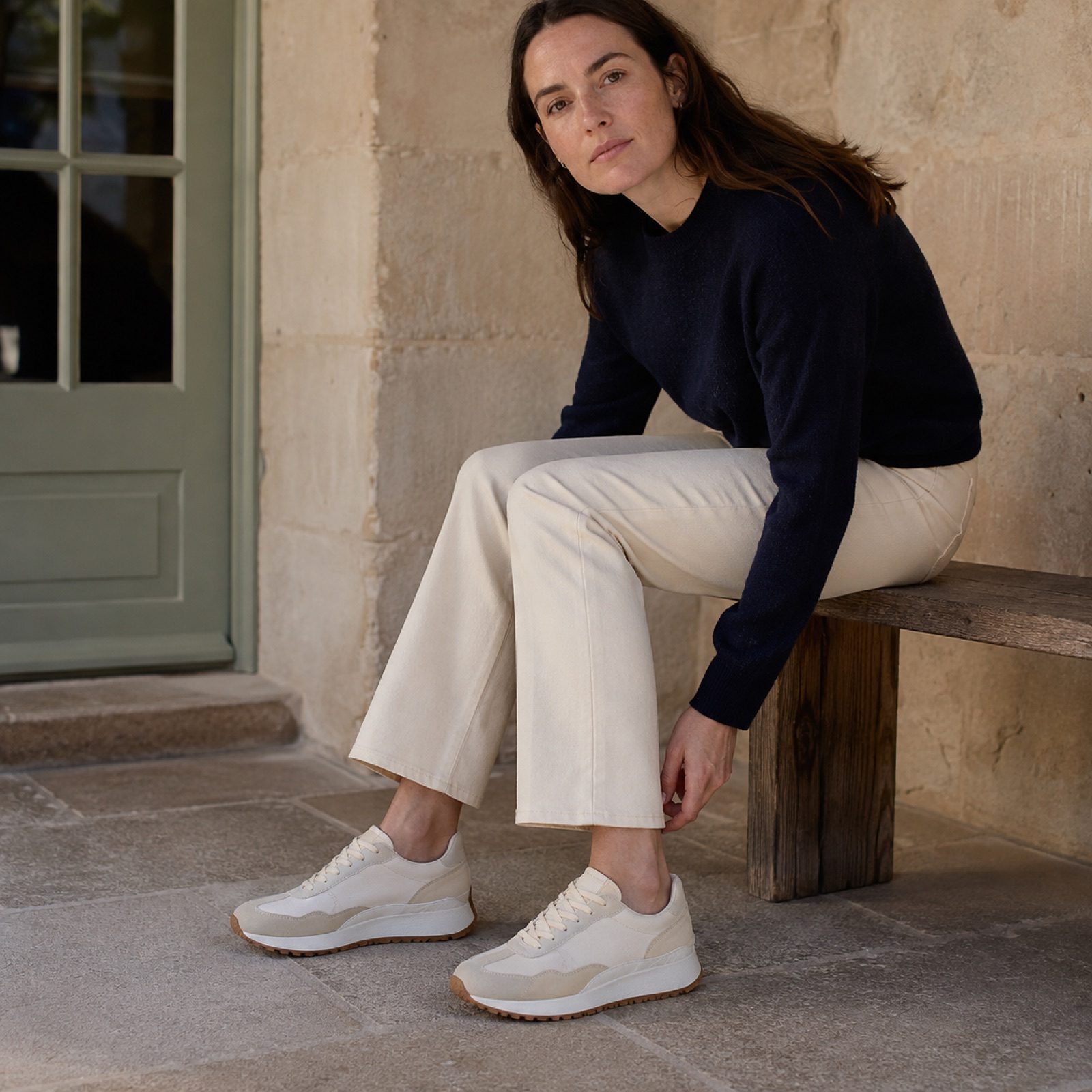 Linden retro runner — Trainers by WOODLAND. worn by a model.